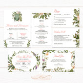 Blätter Wasserfarben Save the Date Karte