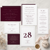 Maroon Plum Formal Calligraphy Elegant Wedding Serviette