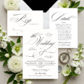 Elegantes Calligraphy Classic QR Code Zwei Foto Save The Date