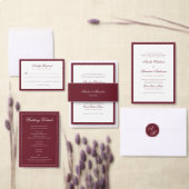 Klassisches tiefes Burgunderrot-Script-Hochzeitspr Fächer (Personalisiere diese Kollektion eines unabhängigen Creators.)
