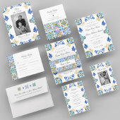 Formal elegante Wasserfarbe Italienische Fliesen H Einladung