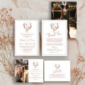 Monografische Hochzeit des rustikalen Wappen RSVP Karte