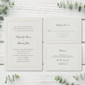 Formal Modern Classic Elevated Ecru Wedding RSVP (Personalisiere diese Kollektion eines unabhängigen Creators.)