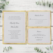Formal Modern Classic Elevated Gold Ivory Wedding Save The Date (Personalisiere diese Kollektion eines unabhängigen Creators.)