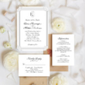 Formelles Skript mit geometrischem Monogramm-Hochz Gästebuch