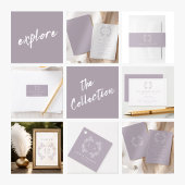 Feierliche Vintage Lavendel-Monogramm-Hochzeit Save The Date