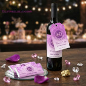 Rosa Glitzer, 40. Geburtstag Danke Postkarte