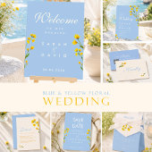 Blaue und gelbe Buttercup-Hochzeit Programm