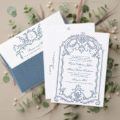 Französisch-Verziert-Barock | Monogramm-Hochzeit Menükarte (Personalisieren Sie die Kollektion dieses unabhängigen Creators. Test)