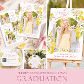 Frische Absolventin rosa Blumenmuster Serviette