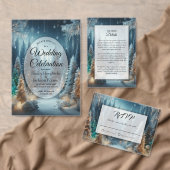 Mattierte Pinien bei Winterglühensehen Save The Date (Personalisiere diese Kollektion eines unabhängigen Creators.)