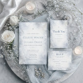 Elegantes nebelblaues Winterfrost-Timeless Save The Date
