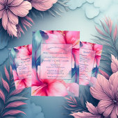hawaiian tropical floral hibiscus save the date serviette