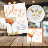 Orange 60. Sechzigster Geburtstag Runder Aufkleber