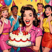 Personalized Retro Surprise Birthday Party Photo Banner