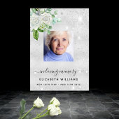 Silver Foto Glitzer Glitzern Beerdigungsprogramm