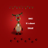 Lustiges Weihnachtsrotes gerochenes Ren Zweifarbige Tasse