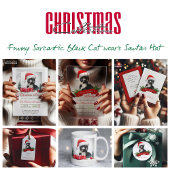 Funny Sarcastic Cat Santas Hat Weihnachtsgeschenk Geschenkanhänger