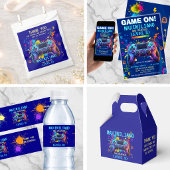Gamer Birthday Blue Splatter Paint Video Game Geschenktütchen
