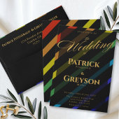 Hochzeit Schwuler Männer Eleganter Regenbogen Rechteckiger Pappuntersetzer