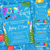 Neutral Baby Shower Pool Party Summer Serviette