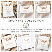 Gender Neutral Clothesline Halloween Baby Shower  Runder Aufkleber