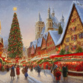 Kitsch Nostalgic German Christmas Market Greetings Steinuntersetzer
