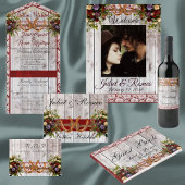 Blume & Hufeisen, Burgund Ribbon All In One Einladung