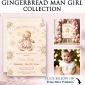 Gingerbread Little Sweetie Christmas Baby Shower Einladung
