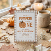 Gingham Little Pumpkin Geburtstagsbanner Schild