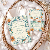 Gingham Peach Floral Diapper Raffle Begleitkarte