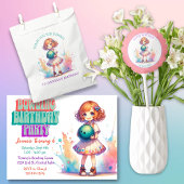 Bowling Party Girl's Anime Birthday Einladung