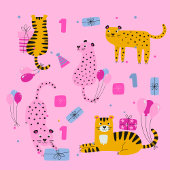 Wild-ein-Geburtstag-Wrapping-Papier für Mädchen Geschenkpapier