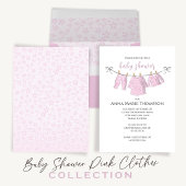 Girl Niedlich Pink Babydusche QR Code Social Media Einladung