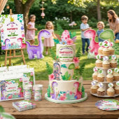 Süßes Mädchen Dinosaurier 2. Geburtstagsfeier Geschenktütchen
