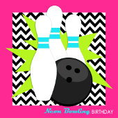 Neon Blue Bowling Party Paper Tellers Pappteller