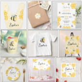 Mädchen Sommer Erster Bientag Kinder 1. Geburtstag Pappteller