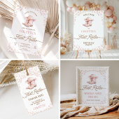 Dusty Pink First Rodeo 1. Geburtstag Begrüßungszei Poster