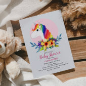 Mädchen Niedlich Pink Aquarell Blume Einhorn Kinde Runde Wanduhr