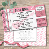 BABY GIRL SHOWER CONCERT TICKET EINLADUNG
