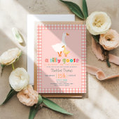 Mädchenhaftes Gingham-Tölpel-Baby-Shower Pappteller