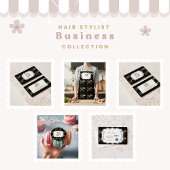 Glam Black Gold Hair Stylist Business Dankeskarte