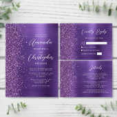 Purple Glam Metallic Modern Script Bridesmaid Tasche (Personalisiere diese Kollektion eines unabhängigen Creators.)