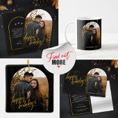 Glamouröses Black & Gold Glitzer Holiday Arch Foto