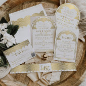 Antike Art Deco Goldene Bogen Hochzeit Tischnummer