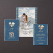 Gold & Blau Punkte personalisierte Hochzeit Pappteller (Personalisiere diese Kollektion eines unabhängigen Creators.)