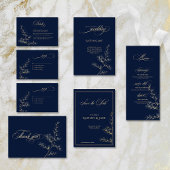 Gold and Navy Wedding Invitation Einladung