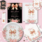 Pink Bow Baby Dusche Begrüßung Banner