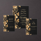 Gold Black Verziert Floral Sticker (Personalisiere diese Kollektion eines unabhängigen Creators.)