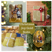 Custom Christmas Holiday Blue Gold Joy Geschenk Geschenkpapier